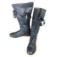 thumbnail image 3 of Medieval Leather Long Boots Retro Larp Ren Faire Mens Boot Pirates Viking Shoes Renaissance Reenactment Lace Up Shoe Size 10, 3 of 7
