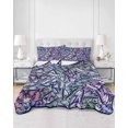thumbnail image 3 of Purple Blue Teal Butterfly Twin Size Down Alternative Comforter, Lightweight Comforter Quilt Bedding Set with Pillow Shams Modern Abstract Art All Seasons Bed Comforter Duvet Insert 68"x86", 3 of 7