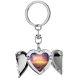 thumbnail image 1 of En Espace Nébuleuse cosc Modèle Coeur Ange Aile Porte-Clés Porte-Clés, 1 of 3