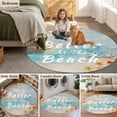 thumbnail image 6 of Summer Round Living Room Rugs 4 ft, Life Is Better At The Beach Yellow Flowers Washable Area Rug with Non-Slip Sturdy Edge Binding Round Carpet for Entryway Kitchen Bedroom Bathroom, 6 of 9