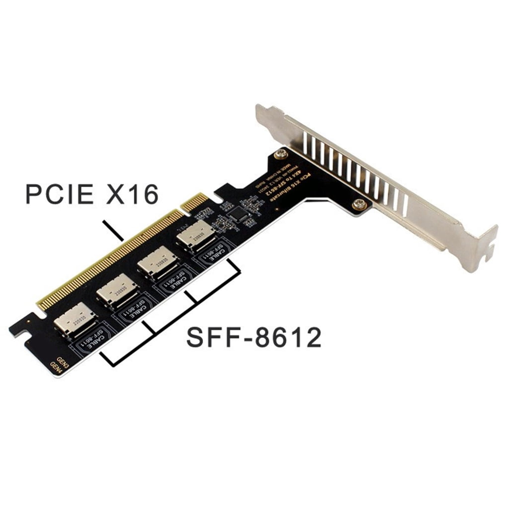 PCIe X16 To 4 Port Oculink SFF 8612 SFF 8611 Adapter Expansion Card For Motherboards Solid Disks Graphics Card