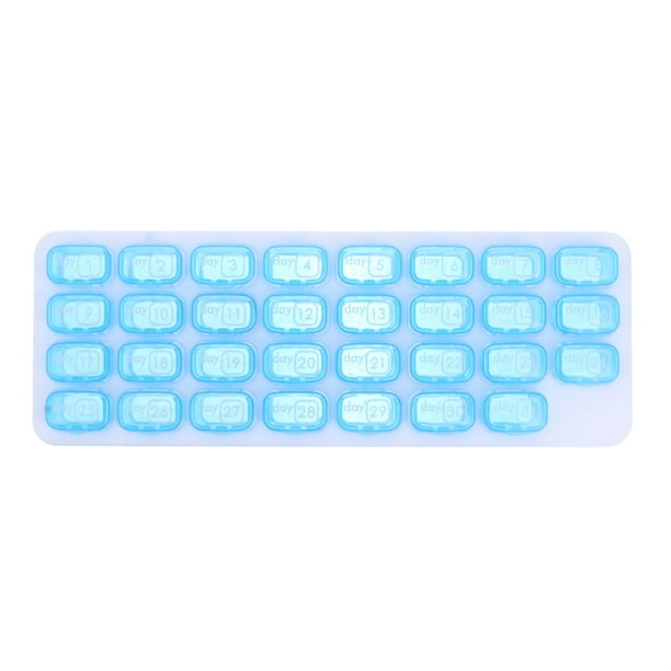FELTECHELECTR Pastillero con tapa para un mes, dispensador de pastillas para 31 días, para viajes, negocios y uso diario.