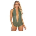 thumbnail image 3 of Popsi Lingerie Crotchless Bodysuits for Women, Sexy Bodysuit with Halter Straps, Green, 3 of 5