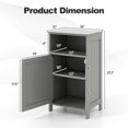 thumbnail image 5 of Topbuy Bathroom Floor Cabinet Single Door Side Cabinet w/ Open Compartment & 3-Position Adjustable Shelf Grey, 5 of 10