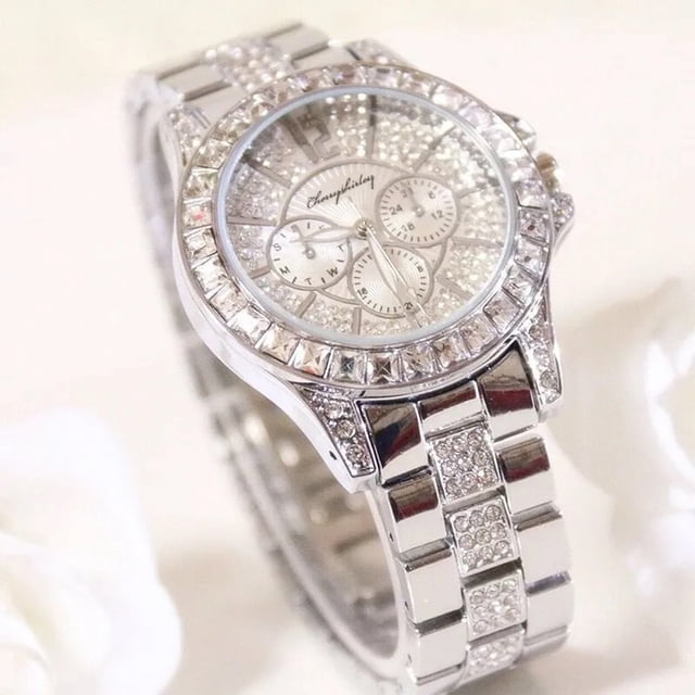 Reloj de cuarzo para mujer, relojes para mujer Cherryshirley, reloj de diamantes para mujer, relojes de cuarzo, reloj de pulsera con correa de acero inoxidable, reloj