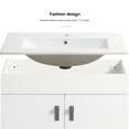 thumbnail image 5 of 30" Bathroom Vanity With White Ceramic Basin - Solid Wood, Metal Leg, 2 Soft Close Doors, Water Use Design Look & Leg Compact Water-, Modern Style, 5 of 7