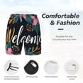 thumbnail image 6 of Picia Floral Welcome Sign pattern Mens Swim Trunks with Compression Liner Stretch Beach Shorts Quick Dry with Zipper Pockets No-Chafing Board Shorts-3X-Large, 6 of 9