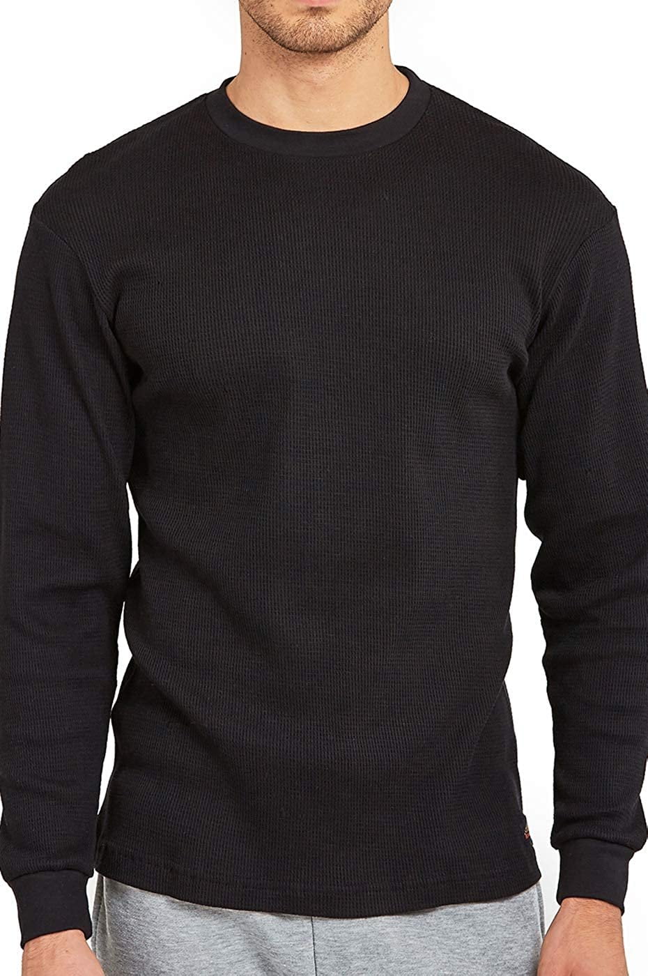 トップス carorie HEAVY WEIGHT THERMAL KNIT BLACK Men's Classic Waffle-Knit Heavy Thermal Top L, Black