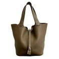 thumbnail image 1 of Pre-Owned HERMES Picotin Lock MM Taurillon Clemence Leather Handbag/Mini Tote Bag Brown 42782..., 1 of 9