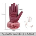 thumbnail image 3 of Htwon Women's Ladies Lambskin Leather Gloves Thermal Winter Warm Driving Soft Lining Red, 3 of 12