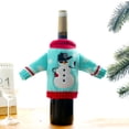 thumbnail image 2 of Navidad tejer botella de vino muñeco de nieve guirnalda cubierta ropa cocina de cena para Año Nuevo suministros para arreglos de fiesta de Kits de decoración para fiestas Muñeco de nieve Bearachild HA070654-04, 2 of 6