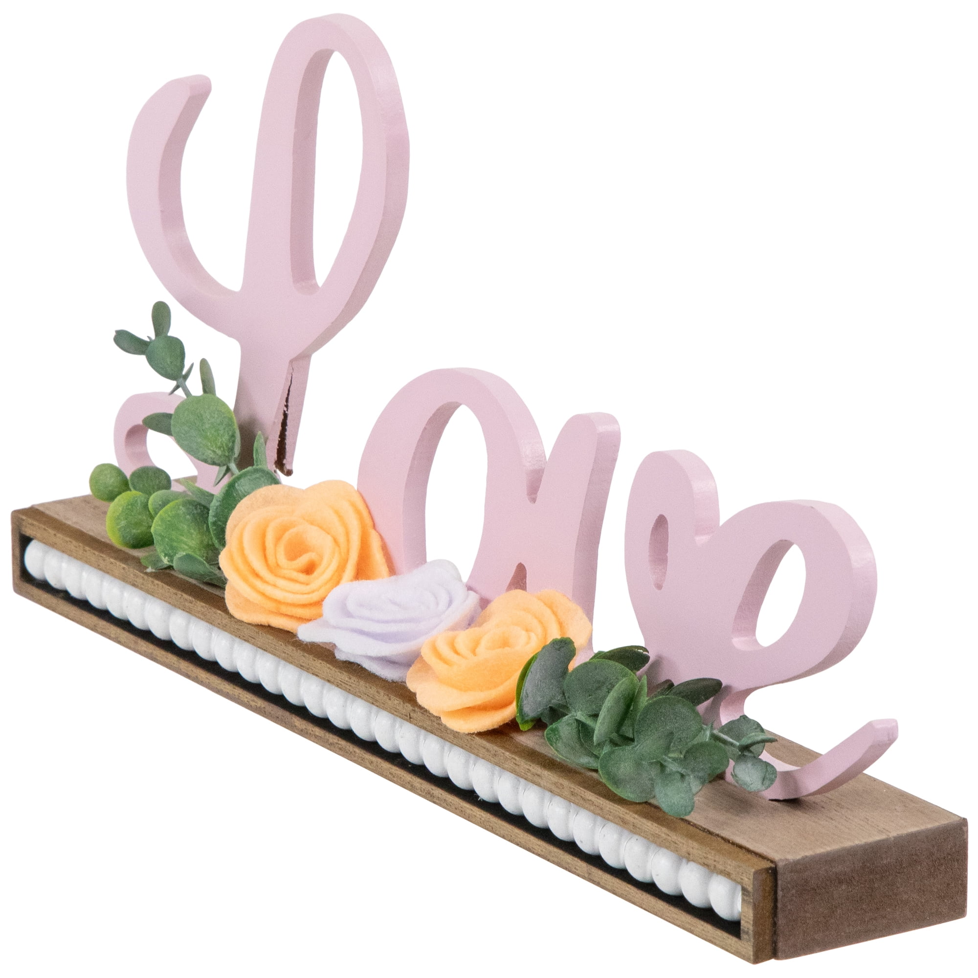 Northlight Love with Flowers Wooden Valentine's Day Sign - 11.25"