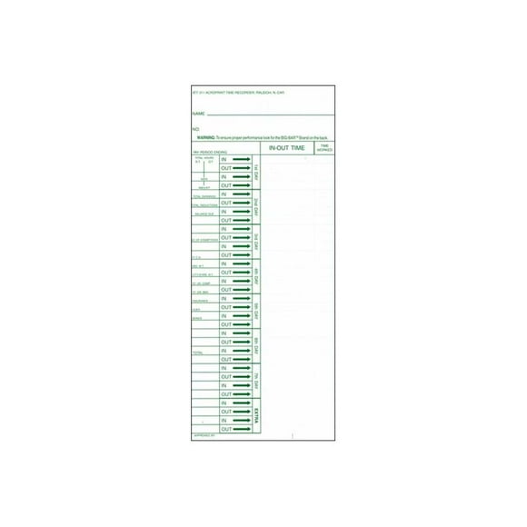 Acroprint ATT310 - Weekly time card - 200 sheets