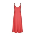 thumbnail image 5 of LADIGASU Women Casual Holiday Style Hollow Out Long Dress Solid Color Loose Sleeveless-Neck Camisole Dress, 5 of 6