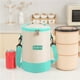 thumbnail image 4 of Cylinder Insulated Bag Shoulder Strap Model Round Multi-Layer Lunchbox Bag Worker School Handheld Bento Bag, 4 of 6