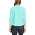 thumbnail image 3 of Women's Casual Office Wear Open Draped Front 3/4 Sleeves Basic Solid Blazer Jacket S-3XL, 3 of 3