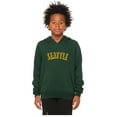 thumbnail image 2 of Daxton Youth Unisex Pullover Cities State Hoodie Mid-Weight Fleece Sweater - Seattle Hunter Gold, S, 2 of 3