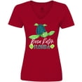 thumbnail image 3 of Inktastic Boca Raton, Florida Happy Sea Turtle Women's V-Neck T-Shirt, 3 of 5