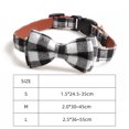 thumbnail image 3 of Collar de gato Likrtyny de algodón PU con lazo ajustable a cuadros negro L, 3 of 8