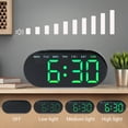 thumbnail image 4 of Unique Bargains 2 Pcs Oval Digital Alarm Clock Bedroom White Green/White Blue, 4 of 6