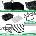 thumbnail image 3 of 14" Roaster Roasting Pan with Baking Rack and V-shaped Rack, Stainless Steel Rectangular Lasagna Pan with Handles for Turkey Chicken, Healthy & Dishwasher Safe, 3 Pieces, Black, 3 of 7