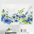 thumbnail image 1 of Watercolor Flower Tapestry, Orderly Symmetric Interlace Japanese Inspired Garden Flowers Hand Drawn, Fabric Wall Hanging Decor for Bedroom Living Room Dorm, 2 Sizes, Green Blue, by Ambesonne, 1 of 1