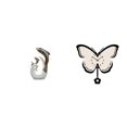thumbnail image 1 of Reloj de pared con estatua de delfín de cerámica, escultura abstracta, arte moderno, decoración acrílica, detalle de mariposa y flor. Ideal para sala, 1 of 8
