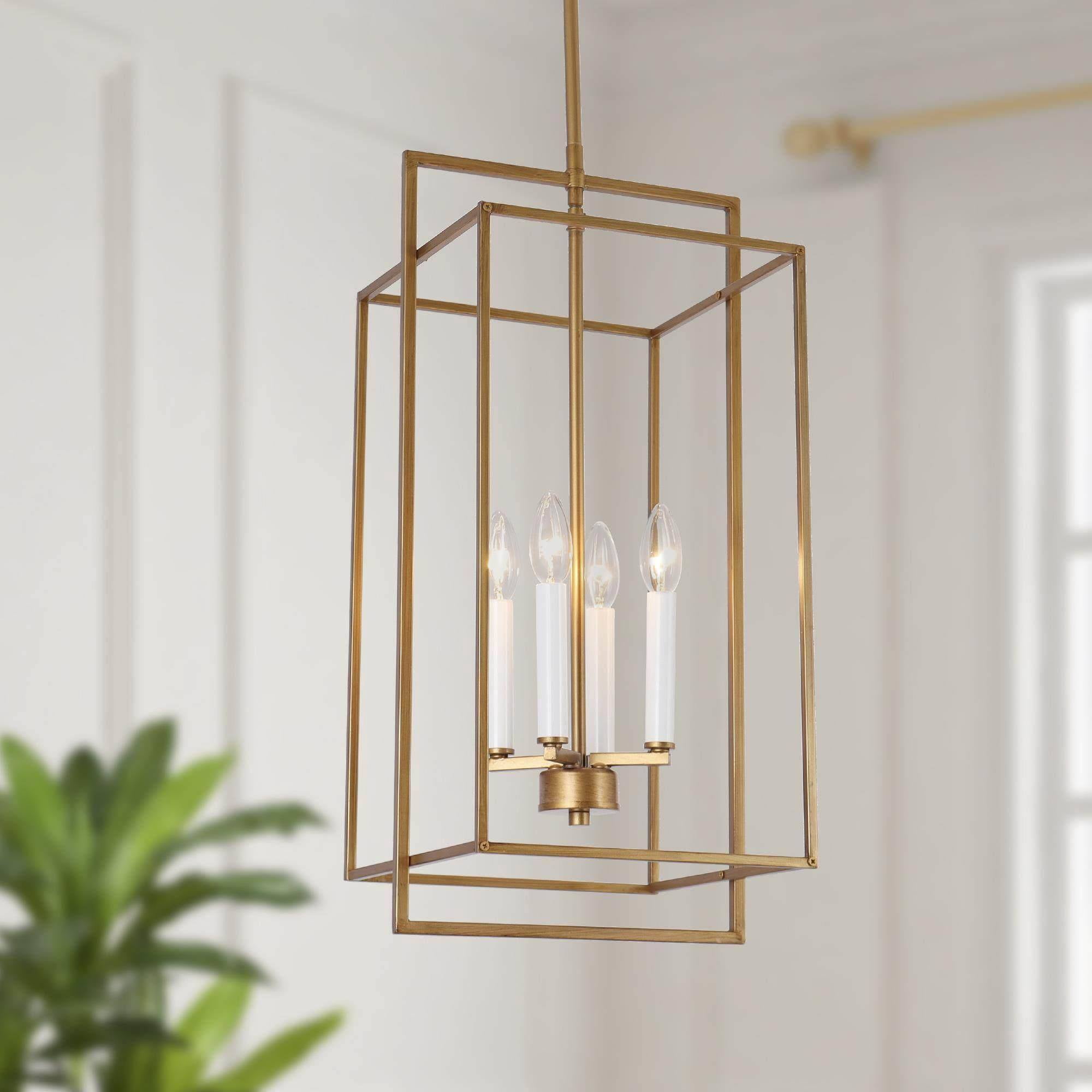 LNC Gold and White Candle Style Tiered LED Pendant for Kitchen or Dining Room