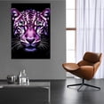 thumbnail image 4 of Mudket Purple Glitter Sequin Leopard Portrait Canvas Wall Art, Luxury Glam Wildlife Trendy Wall Art Print Waterproof Canvas for Living Room Bedroom Home Decor, Framed Ready to Hang - 12"L x 8"W, 4 of 9