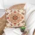 thumbnail image 4 of Ethnic Pattern Red Boho Pillow Cover 18x18 Inch Southwest Farmhouse Pillow Cover Home Decor Cotton Linen Throw Pillow Case Cushion Cover for Sofa Couch, 4 of 6