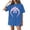 Blue, variant on Ghostface Women's T-Shirt, Retro Heart Hands Graphic Print with Pink Flame, Spooky Cute Aesthetic Short Sleeve Crewneck Top