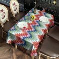 thumbnail image 2 of Colorful Geometric Chevron Pattern Rectangle Tablecloth 60"x102",Waterproof Polyester Rectangle Table Cloth, Wipeable Spillproof Polyester Tablecloth for Dining, Camping, Indoor and Outdoor, 2 of 6