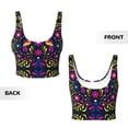 thumbnail image 6 of Goofa Colorful Mexican Printed Sports Bras for Women, High Impact Running Bra Workout Crop Tank Tops Longline Sports Bra Push up-, 6 of 9