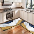thumbnail image 3 of Kitchen Rugs Sets Of 2,Blue and Gold Marble Glitter Waves Pattern Anti Fatigue Kitchen Mat Rugs Non Slip Washable,Decorative Kitchen Floor Mats for Kitchen,Sink,Laundry,17"x47"+17"x47", 3 of 5