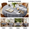 thumbnail image 4 of ICEANT 55 inch Round Tablecloth, Linen Woven Waterproof Table Cover, Solid Textured Linen Spill-Proof Table Cloth, Wrinkle Free Party Tablecloth For Outdoor Indoor, Denim Blue, 4 of 7