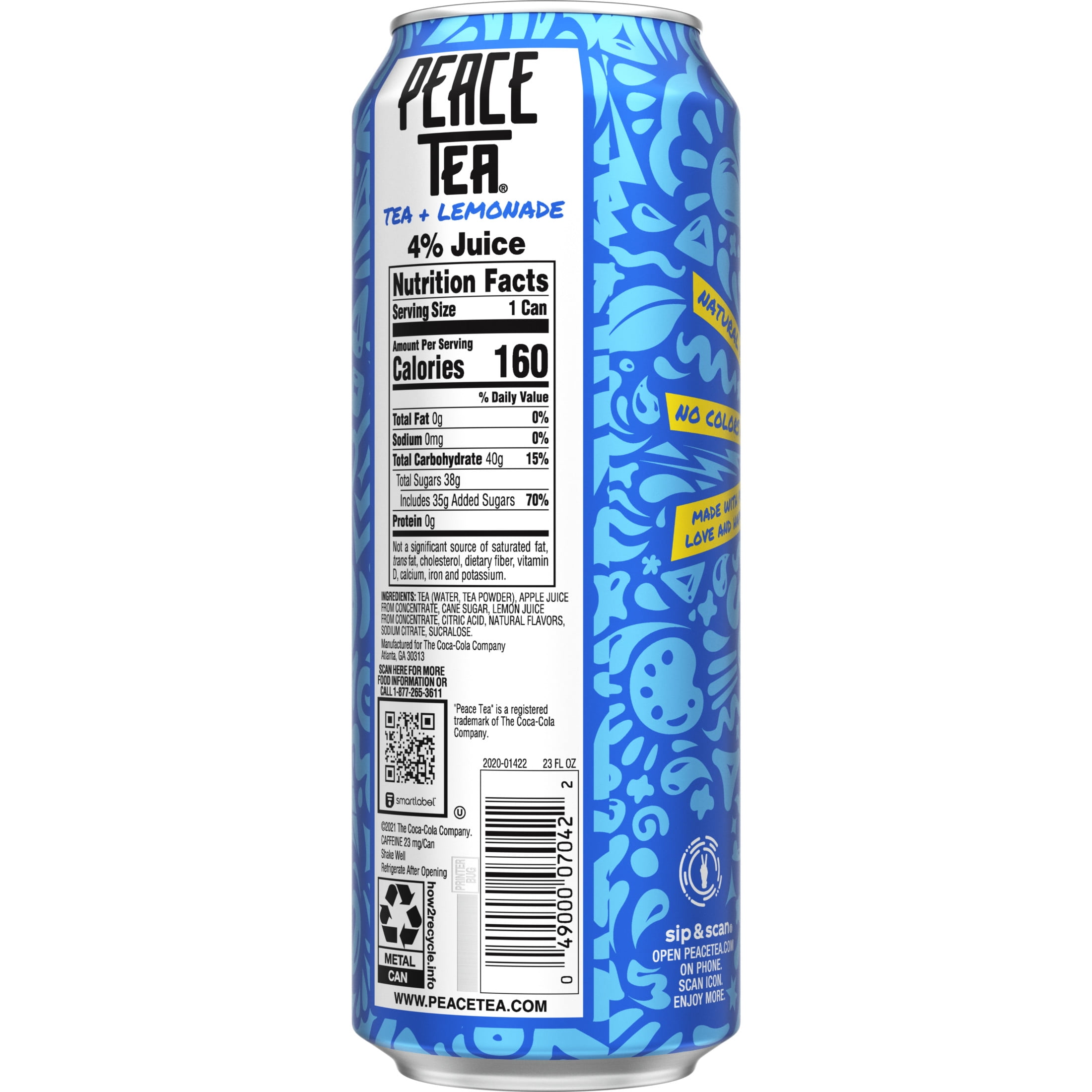 Peace Tea Caddy Shack Black Tea Lemonade Drink, 23 fl oz