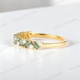 thumbnail image 4 of STERLING MINIMALIST 4X2MM Baguette Moss Aagte Ring, Half - Eternity Wedding Ring, Green gemstone Ring, Agate Diamond Ring, Birthday Gift for her, 4 of 5