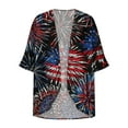 thumbnail image 4 of Meichang Womens American Flag Print Cardigan Summer 4th of July Independence Day Kimono Cardigan Lightweight Open Front Chiffon Cardigans Loose Beach Cover Up, 4 of 5