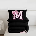 thumbnail image 5 of Erosebridal Bowknot Initial Alphabet M Twin Comforter Sets,Dreamy Princess Bowtie Kids Bedding Set For Girls,Reversible Black 2pcs, 5 of 7