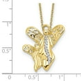 thumbnail image 2 of 925 Sterling Silver Polished Spring-Ring Gold Plated Cubic Zirconia Religious Guardian Angel Necklace 18 Inch Pendant Ne, 2 of 2