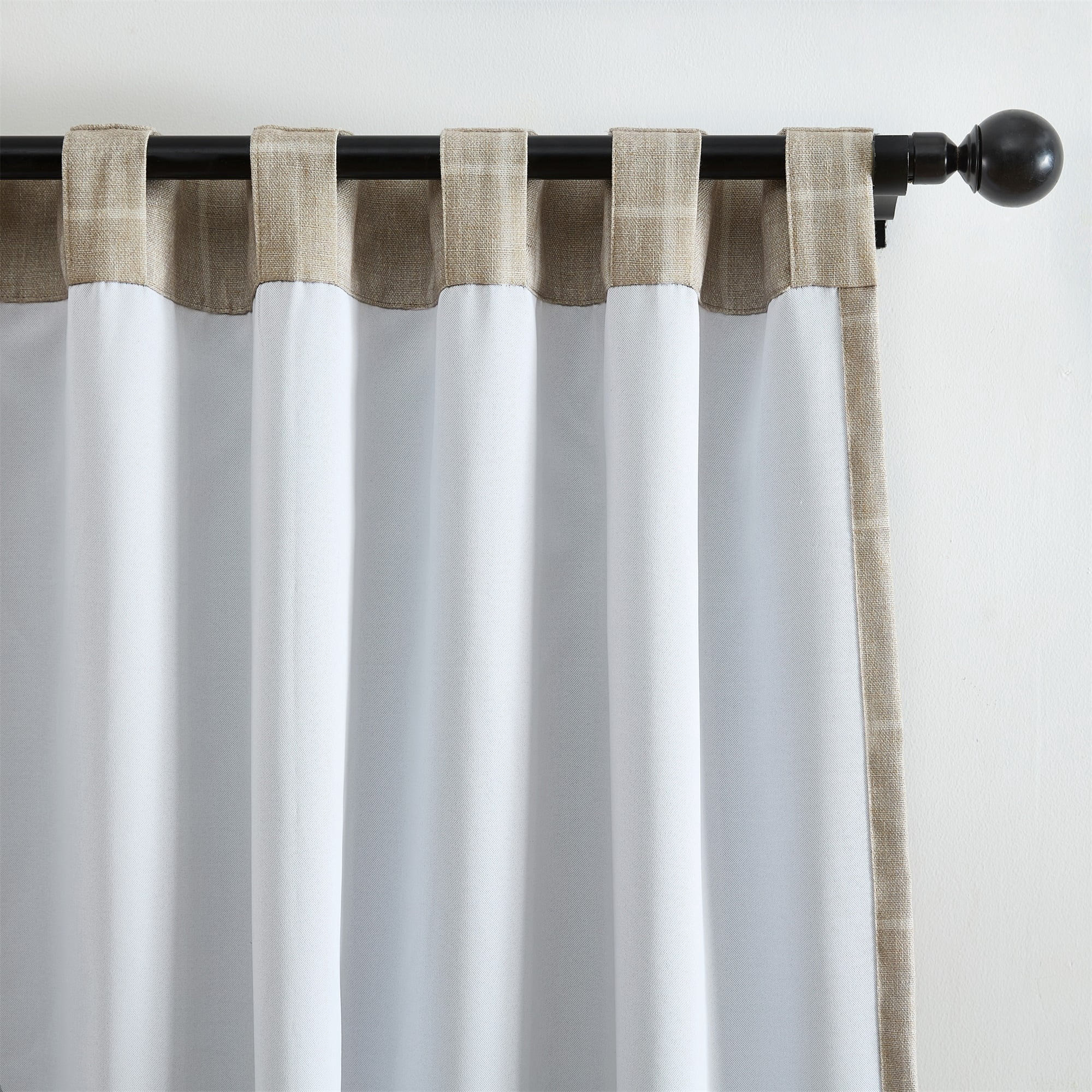 Elrene Home Fashions Sawyer Windowpane Plaid Blackout Window Curtain, Taupe, 52" x 84"