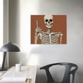 thumbnail image 4 of JRXY Halloween Skeleton Canvas Wall Art Horror Spooky Skull Poster Vintage Darkness Prints Gothic Haunted Mansion Painting Creepy Goth Wall Decor for Living Room Bedroom Home Office 16x12in, 4 of 6