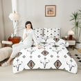 thumbnail image 6 of Manfei Boho Western Aztec Bedding Comforter Set for Adult, White Triangle Abstract Twin Comforter Sets, Rustic Farmhouse Reversible Bedding Set, Luxury Bedroom Decor, 2pcs, 6 of 9