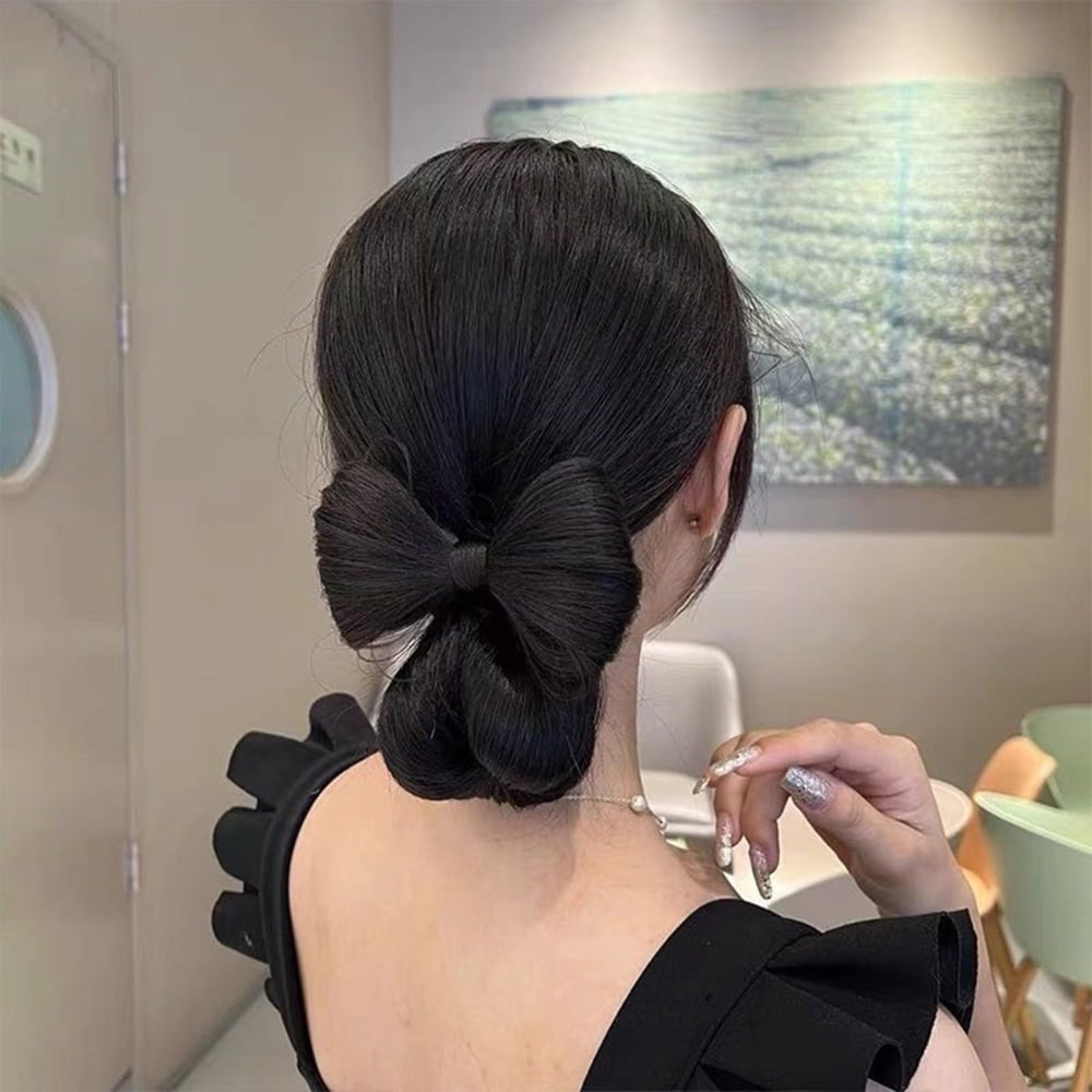 Amazon.com : Women Hair Clip,Professional Black Hair Bun Cover,Small Ribbon  Barrette With Net Chignon,Bun Cover Hair Tie, Barrettes Net Snood Hairnet Bow  Bow-knot Decor Hairstyle,Black : Beauty & Personal Care