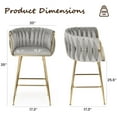 thumbnail image 2 of Farini Upholstered Counter Height Bar Stools Set of 2, Mid-Century Barstools with Metal Frame for Kitchen Island or Living Room, Gray, 2 of 6