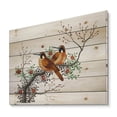 thumbnail image 2 of Designart 'A Flowering Tree Branch With Two Chinese Birds' Traditional Print on Natural Pine Wood, 2 of 5