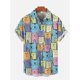 thumbnail image 3 of Camisa hawaiana con estampado de gato para hombre, blusas con solapa y mangas cortas con estampado 3D de animales con garras de gato, 3 of 5