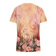 thumbnail image 5 of CNKOO Hauts pour Femmes Mode Décontractée Imprimé Col en V Manches Courtes T-shirt Imprimé Bleu L, 5 of 5