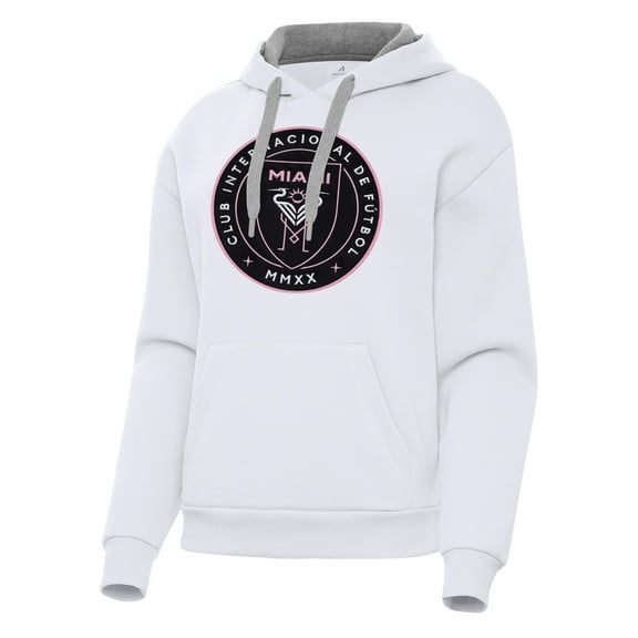 Women's Antigua White Inter Miami CF Victory Pullover Hoodie