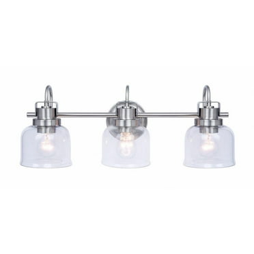3 Light Bath Vanity-9 inches Tall and 24 inches Wide-Nickel Finish Bailey Street Home 2595-Bel-5017318